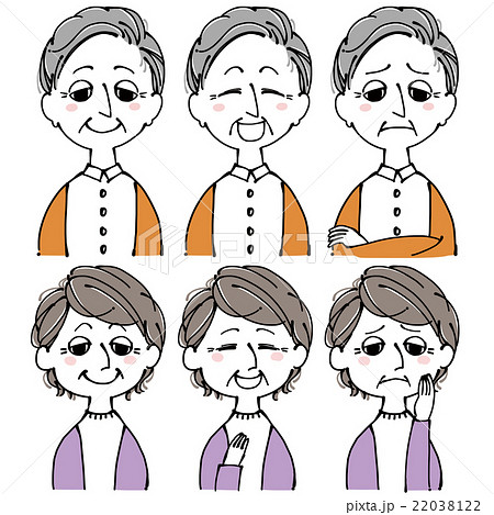 おじいちゃんおばあちゃんの表情 22038122