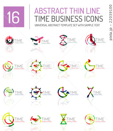 Geometric clock and time icon set Geometric clock and time icon set 22039100