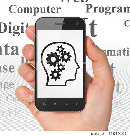 Information concept: Hand Holding Smartphone with Information concept: Hand Holding Smartphone with 22039101