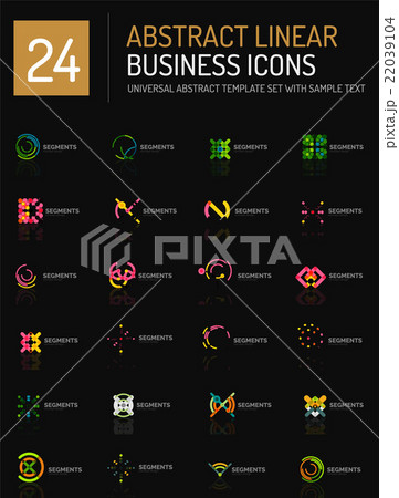 Abstract thin line business icons Abstract thin line business icons 22039104