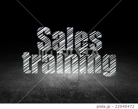 Marketing concept: Sales Training in grunge dark 22040472