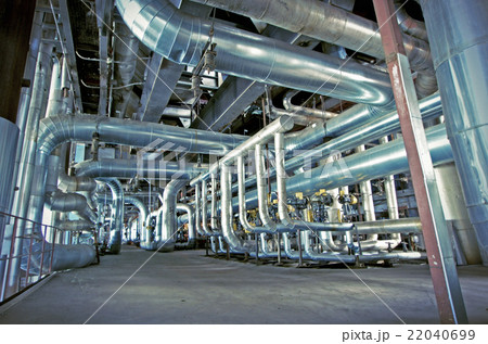 Industrial zone, Steel pipelines, valves and cable Industrial zone, Steel pipelines, valves and cable 22040699