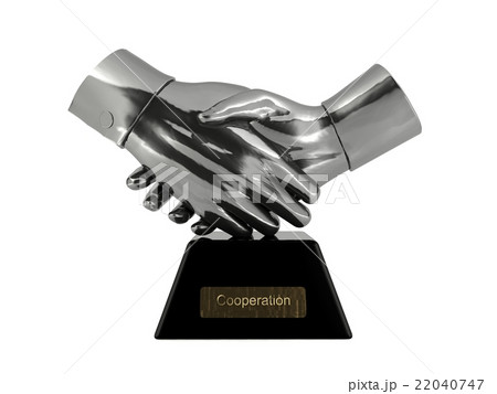 Cooperation trophy isolated on white background 22040747