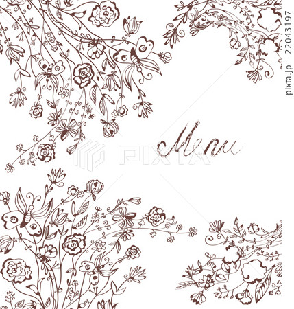 Graphic floral background for menu 22043197