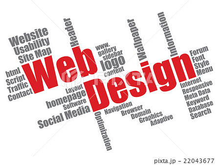 ウェブデザインのテキスト Web Design Word Cloud のイラスト素材