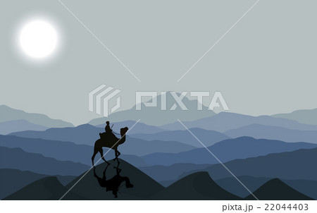 Caravan with camels at night 22044403