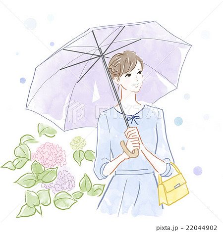 傘をさす女性のイラスト素材