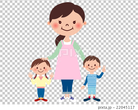 保育士と男女の子供 保育士と男女の子供 22045117