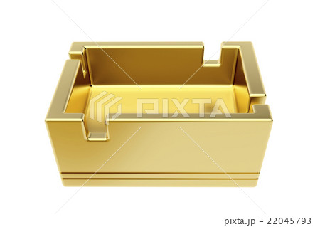 Golden ashtray isolated on white 22045793