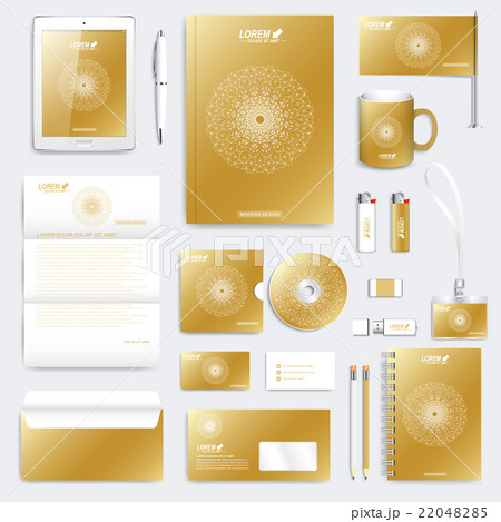 Gold set of vector corporate identity template 22048285