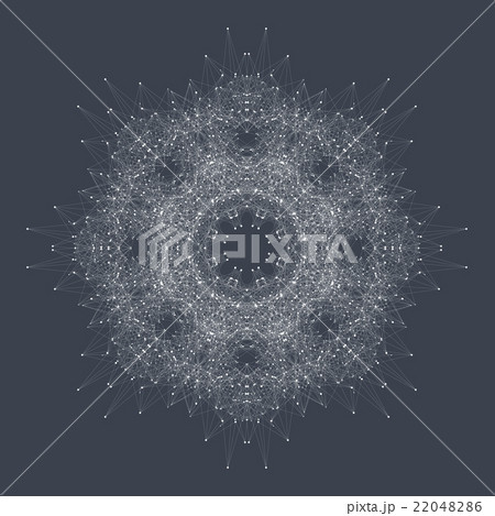 Geometric abstract round form with connected line Geometric abstract round form with connected line 22048286