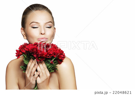 Beautiful girl with flower 22048621
