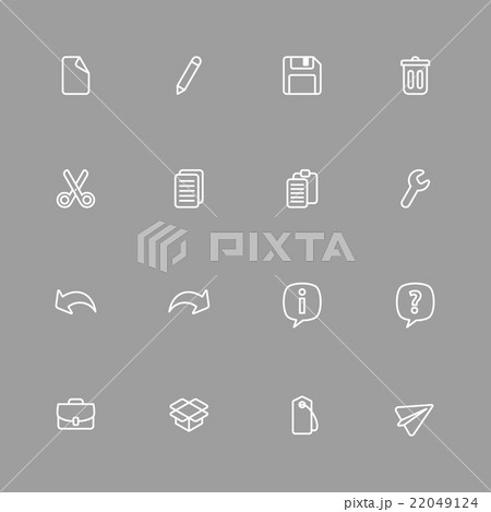 white line simple web icon set 22049124