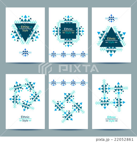 Set of white cards with ethnic design.  22052861