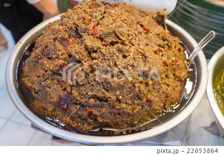 Chili paste in asian market. Chili paste in asian market. 22053864