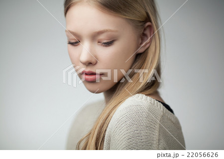 beautiful blond teen girl portrait 22056626