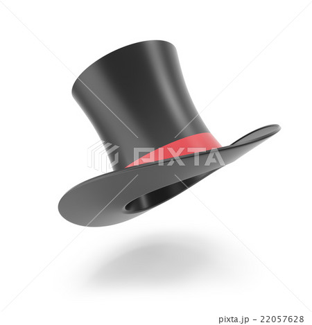 Top hat with red ribbon isolated on white 22057628