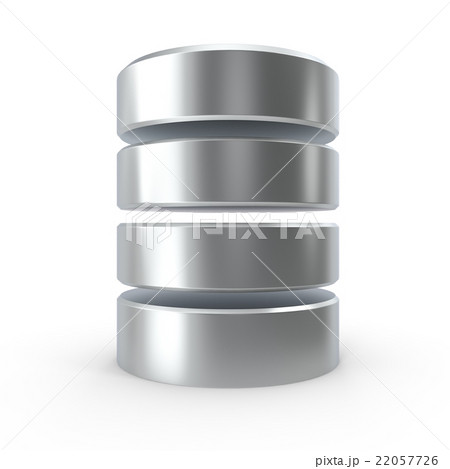 Metal database isolated on white background. 22057726