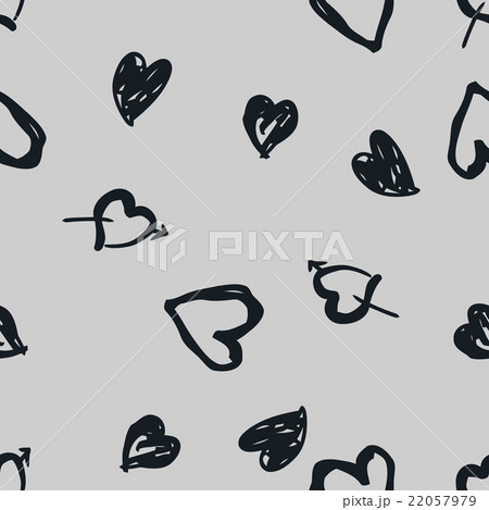Doodle seamless pattern with hearts Doodle seamless pattern with hearts 22057979