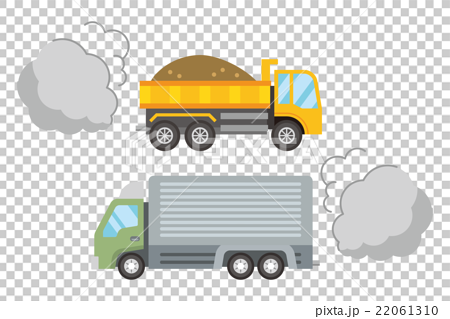 排気ガス 車 トラック 環境汚染 シリーズ のイラスト素材