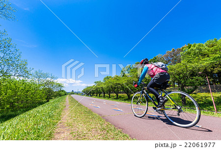 多摩川　新緑のサイクリングロード 22061977