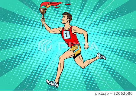 The man athlete torchbearer sports fire summer 22062086