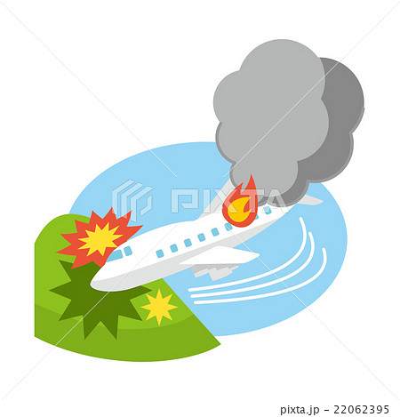 墜落事故 旅客機事故 テロ 災害 シリーズ のイラスト素材