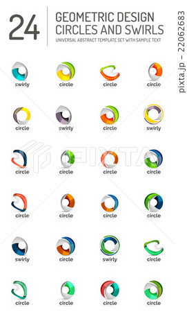 Geometric abstract circles and swirls icon set Geometric abstract circles and swirls icon set 22062683