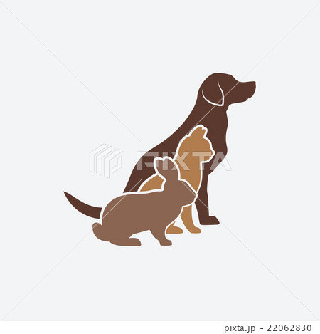 Pets silhouettes. dog, cat and rabbit.  22062830