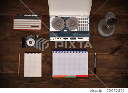 Old retro object on wooden table 22062891