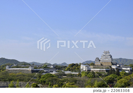 日本100名城　4月の姫路城全景（イーグレひめじから） 22063308