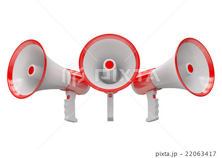 Megaphones, 3D rendering Megaphones, 3D rendering 22063417