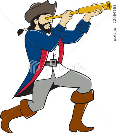 Pirate Looking Spyglass Isolated Cartoon 22064163