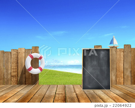 Vaction Leisure Beach Buoy Placard Grass Ocean Concept Vaction Leisure Beach Buoy Placard Grass Ocean Concept 22064922