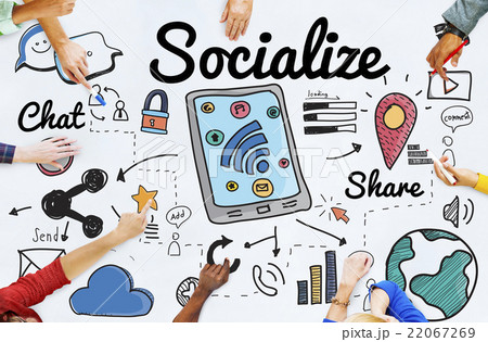 Socialize Sharing Social Media Sharing Concept Socialize Sharing Social Media Sharing Concept 22067269