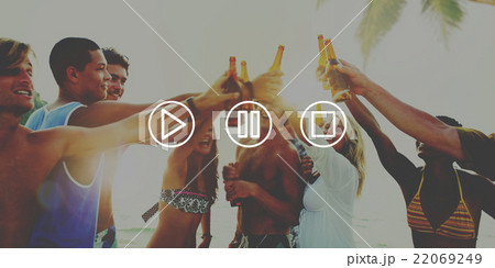 Play Pause Button Icon Music Video Concept Play Pause Button Icon Music Video Concept 22069249