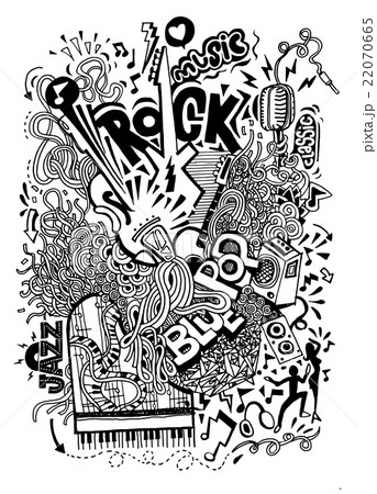 Hand drawing Doodle,Collage with music instruments Hand drawing Doodle,Collage with music instruments 22070665