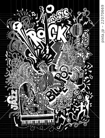 Hand drawing Doodle,Collage with music instruments Hand drawing Doodle,Collage with music instruments 22070669
