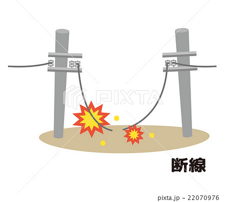 断線 柱 電柱【災害・シリーズ】 断線 柱 電柱【災害・シリーズ】 22070976