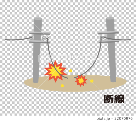断線 柱 電柱【災害・シリーズ】 断線 柱 電柱【災害・シリーズ】 22070976