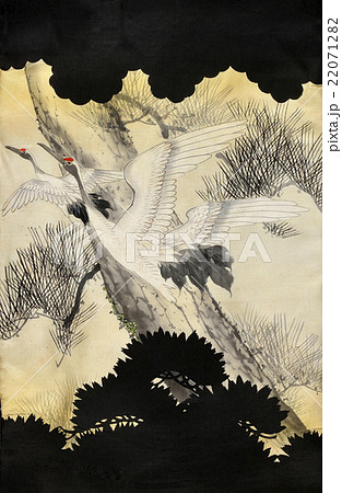 節句の絵柄 絹織物 染め物 古布 鶴 和柄 節句の絵柄 絹織物 染め物 古布 鶴 和柄 22071282