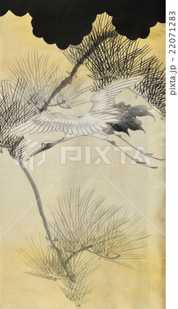 節句の絵柄　絹織物　染め物　古布　鶴　和柄 22071283