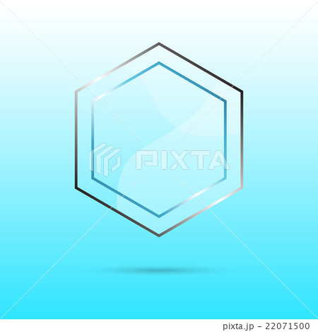 Hexagon abstract glass panel with copy space Hexagon abstract glass panel with copy space 22071500