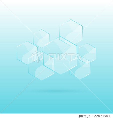 Hexagon transparent elements on blue background Hexagon transparent elements on blue background 22071501