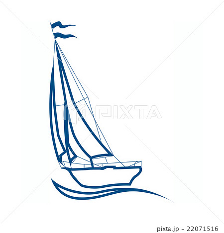 silhouette of sailboat, vector sign for sailing. 22071516