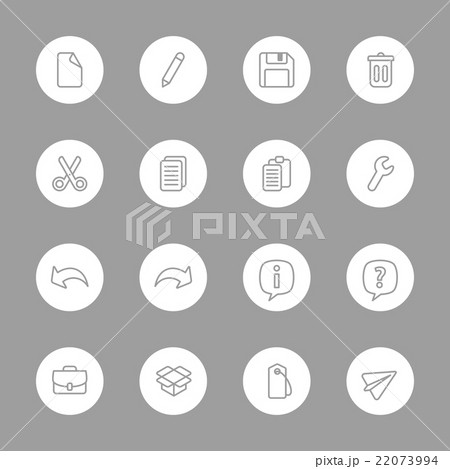 line web icon set white circle 22073994