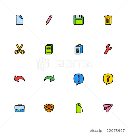 colorful line simple web icon set 22073997