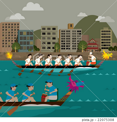 Two Dragon boat racing vector illustration  22075308