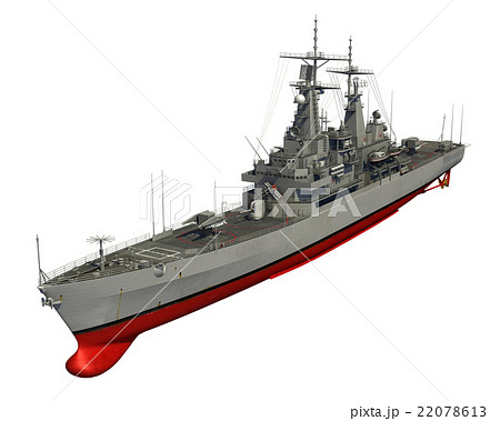 American Modern Warship On White Background 22078613