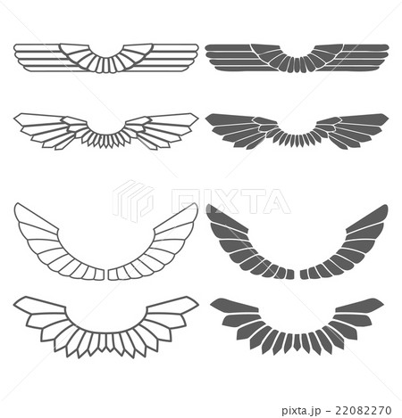 Set of wings isolated on white Set of wings isolated on white 22082270